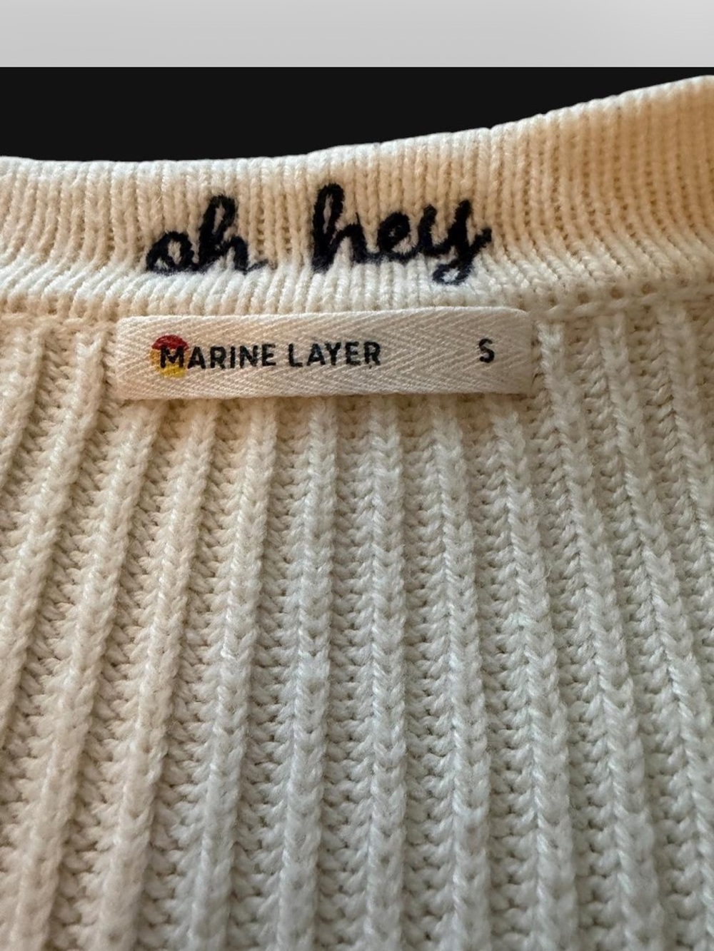 Marine Layer Embroidered Button Cardigan - Cream - Picture 2 of 8